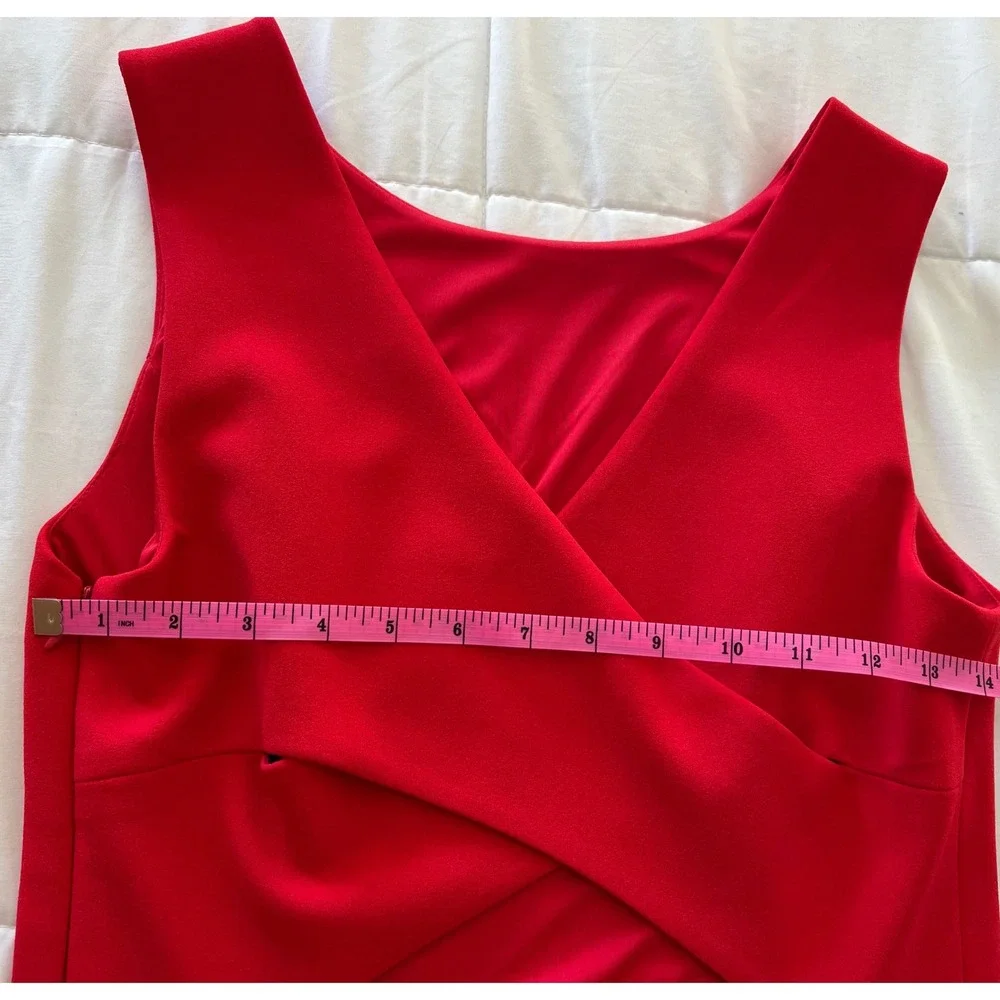 Betsey Johnson Red Sleeveless‎ Scuba Dress  Criss Cross Back Cut out Size 8